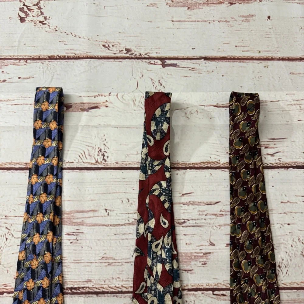 Ermenegildo Zegna & Givenchy Monsieur 100% Silk Tie Made in Italy / USA Lot of 3